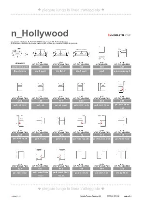 Catalogo dimensioni HOLLYWOOD in formato PDF 