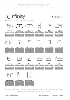 Catalogo dimensioni INFINITY in formato PDF 