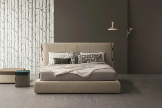 Letto matrimoniale in tessuto con testiera imbottita - CUFF di Bonaldo | Zona notte